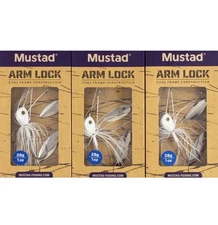 (LOT OF 3) MUSTAD ARM LOCK SPINNERBAIT 1OZ ALSBDW-PW-28-1 PEARL WHITE