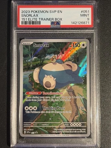 SNORLAX PSA 9 2023 POKEMON SV BLACK STAR PROMOS - SVP EN #051 151 ETB
