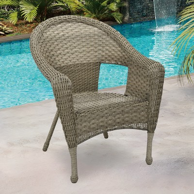 #ad Jeco Clark Wicker Patio Chair in Gray $215.45