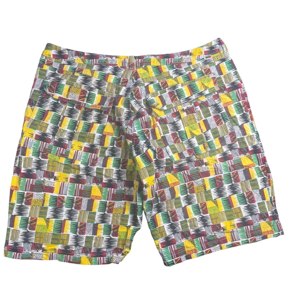 Shorts masculino Nike Air Jordan BHM estampa Kente 42 multicolorido gráfico raro tribal - Imagem 2 de 4