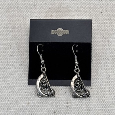 Grim Reaper Pierced Earrings VINTAGE 1980's