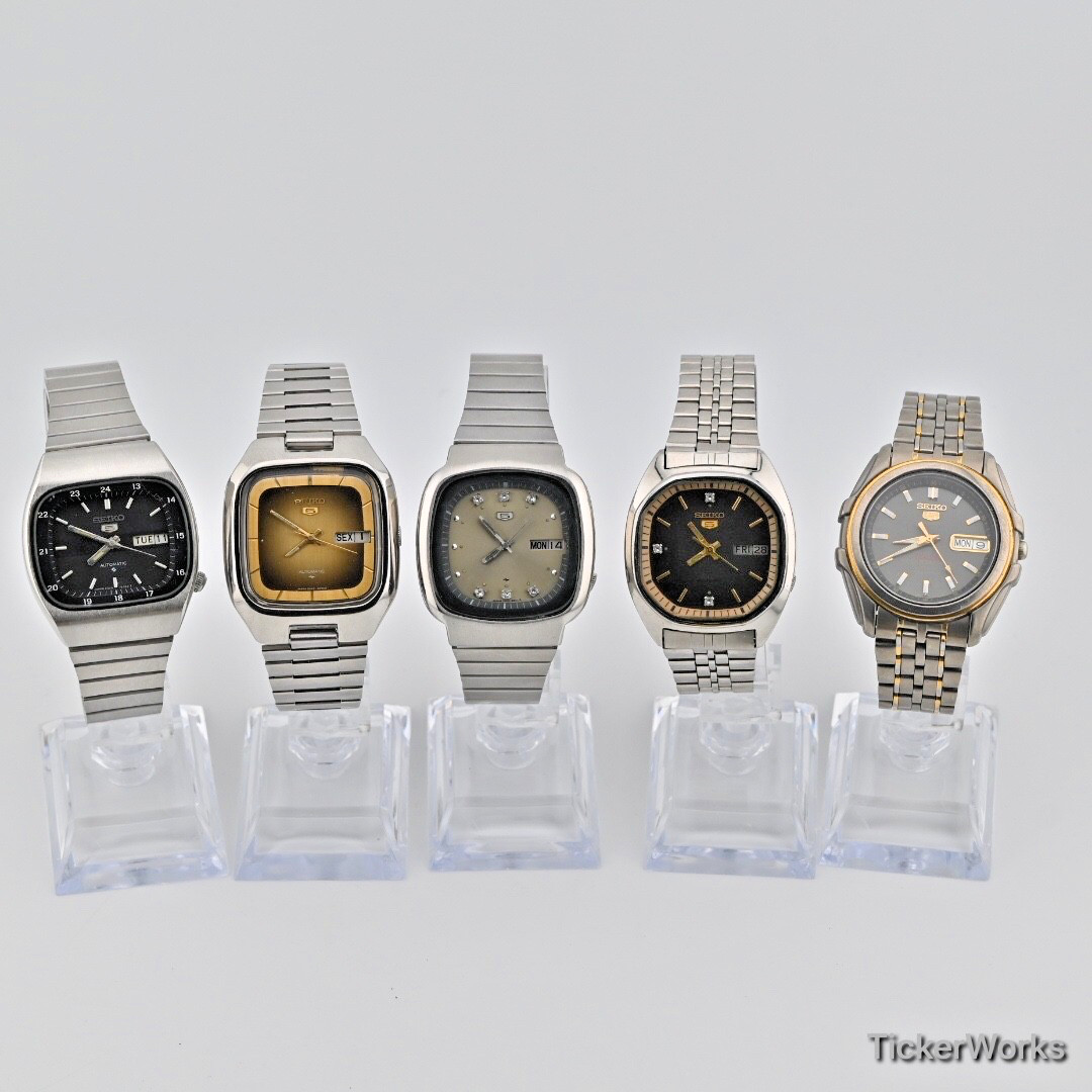 x5 Assorted Vintage – Automatic 1970s–2000s Seiko Watch Lot - vintagewatches.pk