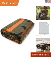 Merino Wool Blanket - Warm, Thick, Washable, 87" x 63" Large Throw for Outdoo...