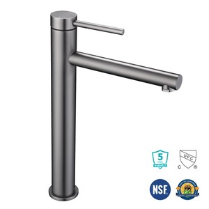 Bathroom Vessel Sink Faucet Single Handle/Hole 8" Tall Vanity Mixer Tap Grey
