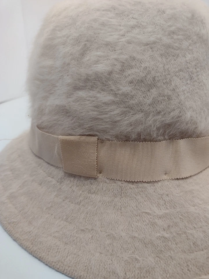 Vintage Kangol Furgora Wide Brim Hat Made in England Beige Plush 20.5” - Image 3 of 4