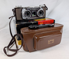 Kodak Stereo Camera NEAR MINT w/Leather Case, Lens Cover, Box and Booklet - 3D
