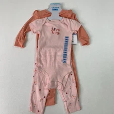 Carters 3-Piece Love Bug Outfit Set 9M Pink Bodysuit, Printed Dot Pants, Sleeper