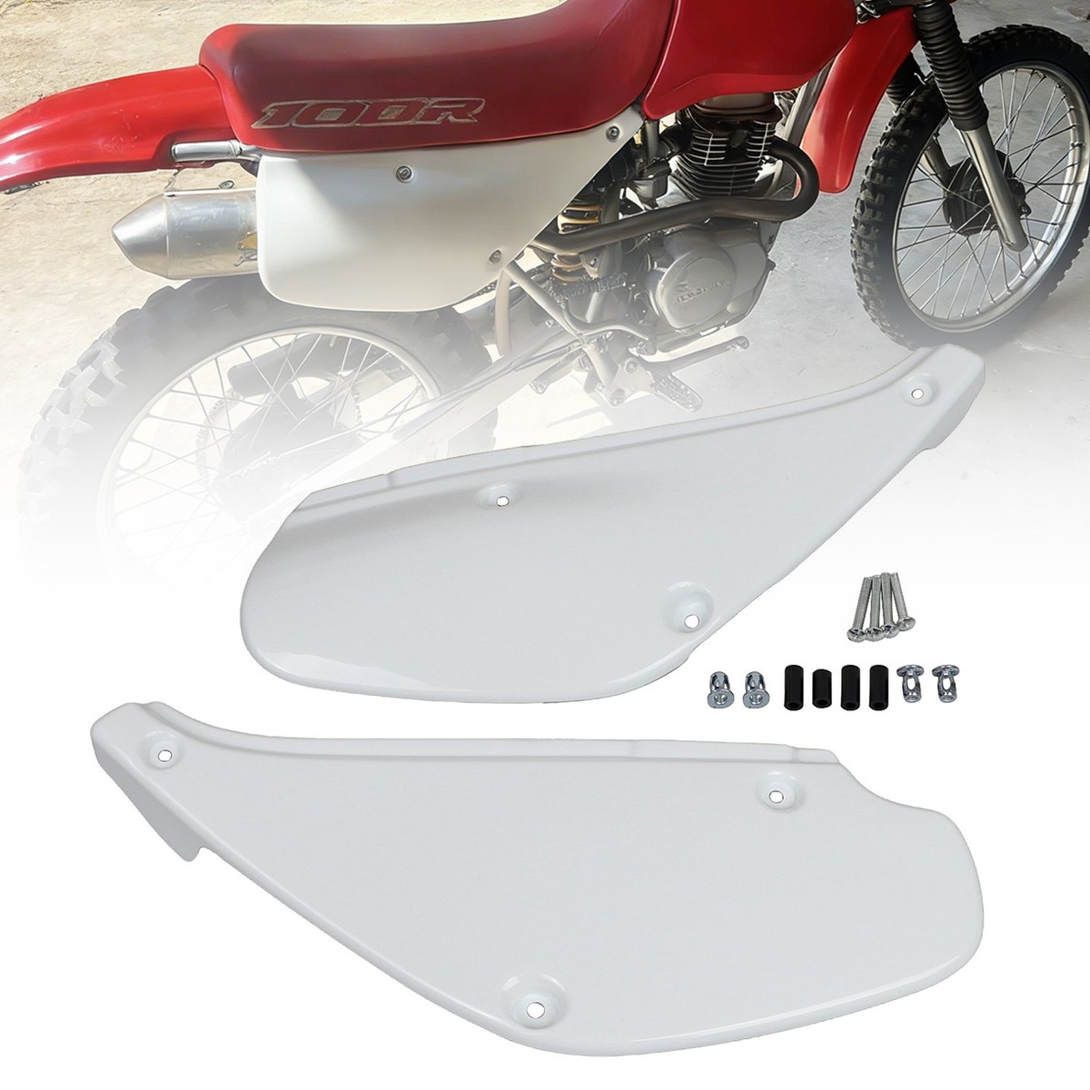 Unpainted White ABS Plastic Side Panels Guard Kit For Honda XR80R