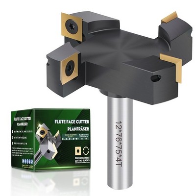 XCAN Planfräser 12mm Schaft 4Flöten Hobelfräser Flächenfräser für Holz Oberfräse