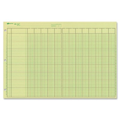 NATIONAL Analysis Pad 13 Columns Green Paper 11x 16.375 50 Sheets 45613