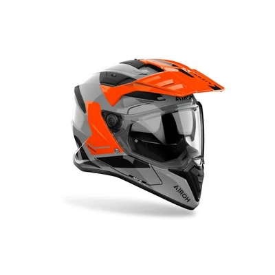 Casco Enduro Dual Road AIROH Bandit Tune Grigio Arancio Fluo Lucido