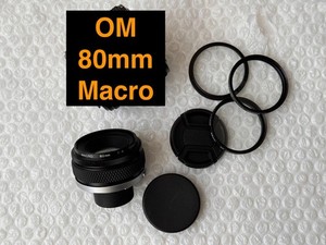 Olympus OM Zuiko 80mm f4 macro lens 1:1 Precision +2x filter Close Up +49-52