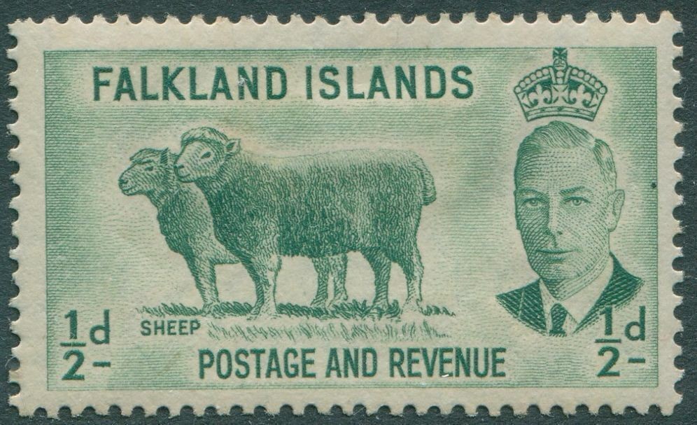 Falkland Islands 1952 SG172 ½d green Sheep KGVI MH