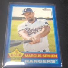 Topps 2025 Heritage Blue Border Marcus Semien AL All-Star #400 Rangers