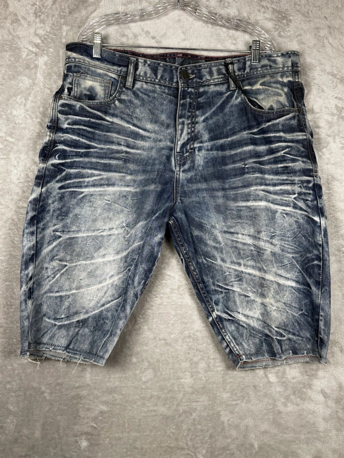 Jordan Craig Shorts Uomo 38 Blu Denim Jeans Jorts Edizione Legacy Distressed