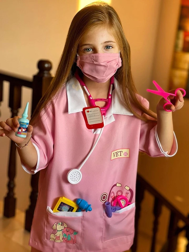 Lontakids Niños Animal Doctor Juego de Rol Disfraz Veterinario 6-8 Años, Rosa  Foto 4 de 4