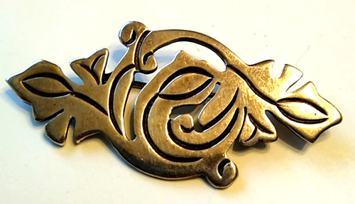 Vintage Taxco Sterling Silver 980 Leaf Brooch Pin Mexico Signed A