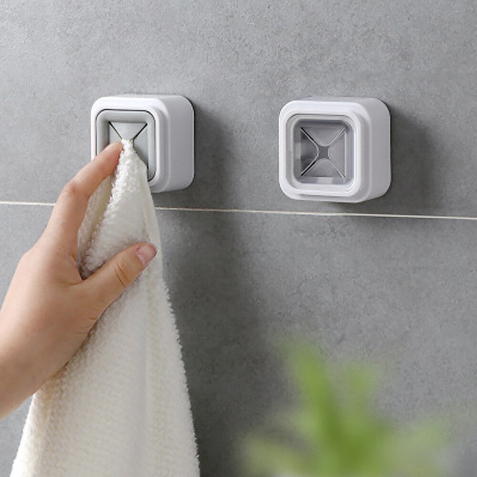 4 Pcs Selfadhesive Towel Holder Nail Free Rack Suction Cup Hooks eBay