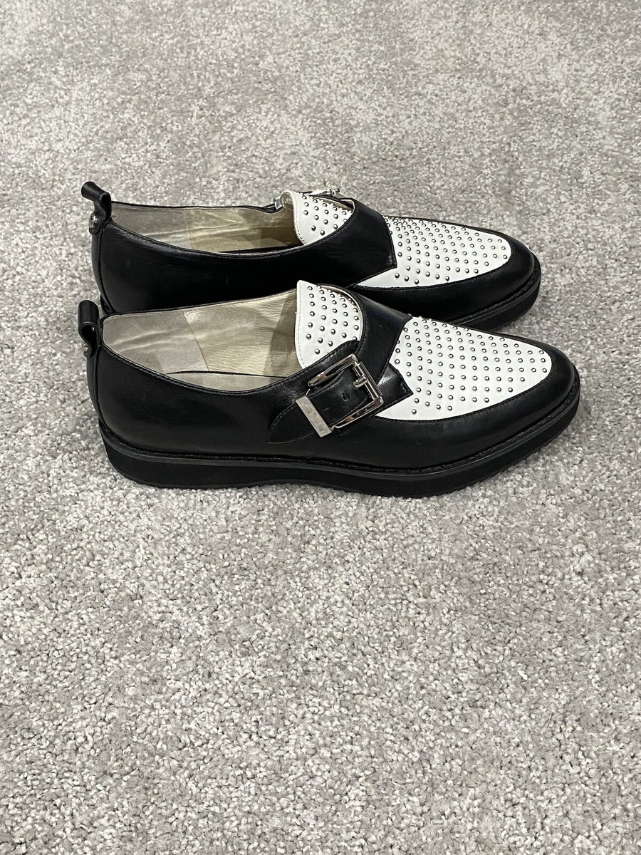 Michael Kors Dakota studded tuxedo loafers 7M Leather Shoes buckle
