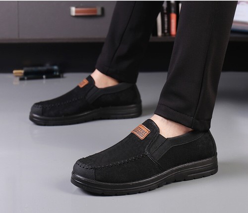 MENS LEATHER SLIP ON WALKING SHOES DRIVING MOCCASIN COMFORT CASUAL TRAINERS SIZE - Picture 19 of 78
