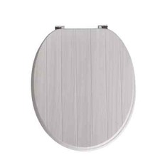 18" UNIVERSAL BATHROOM TOILET SEAT TONGUE &CREAM GROOVE WOODEN WC SEAT +FITTINGS