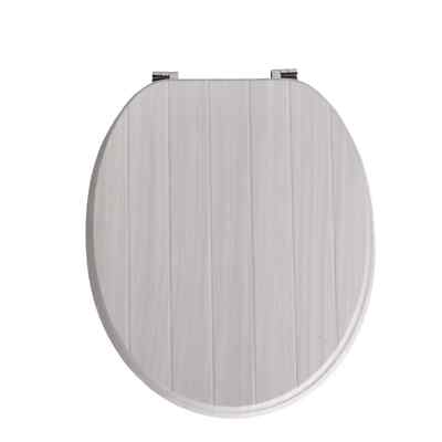 18 ZOLL UNIVERSAL BADEZIMMER WC SITZ ZUNGE & CREME NUT HOLZ WC SITZ + BESCHLAGNAHME