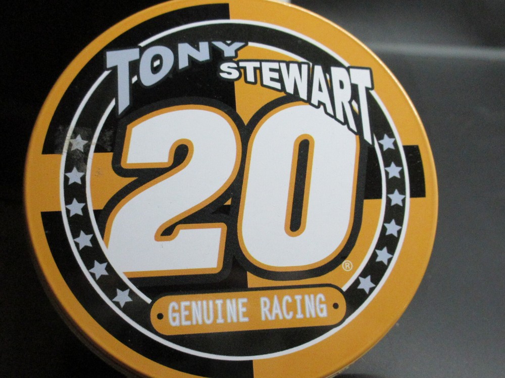 New NASCAR TONY STEWART #20 Metal Coasters in Tin Case - Set of 5