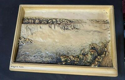 VINTAGE ANTIQUE IVOREX ENGLAND WALL HANGING PLAQUE NIAGARA FALLS