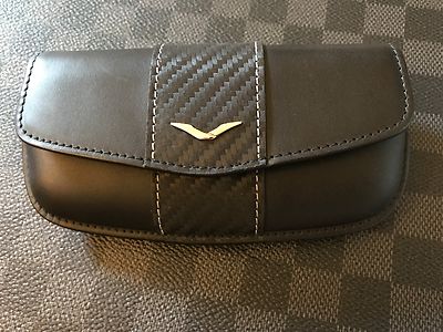 Genuine Vertu Ascent Ti Carbon Fiber Horizontal Black Leather CASE Super RARE 
