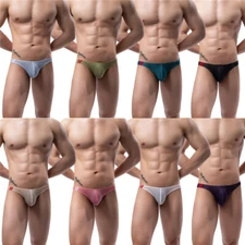 Men's Bulge Pouch T-back Underwear Low Rise Bikini Briefs Male Underpants Thongs