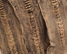 Ostrich Legs Leather Honey /Black  (stone washed) (%100 Genuine Ostrich Leather)