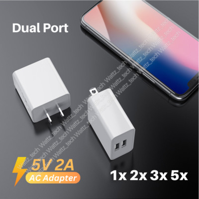 Dual Port USB Power Adapter Fast Wall Charger Block Cube For iPhone iPad Android