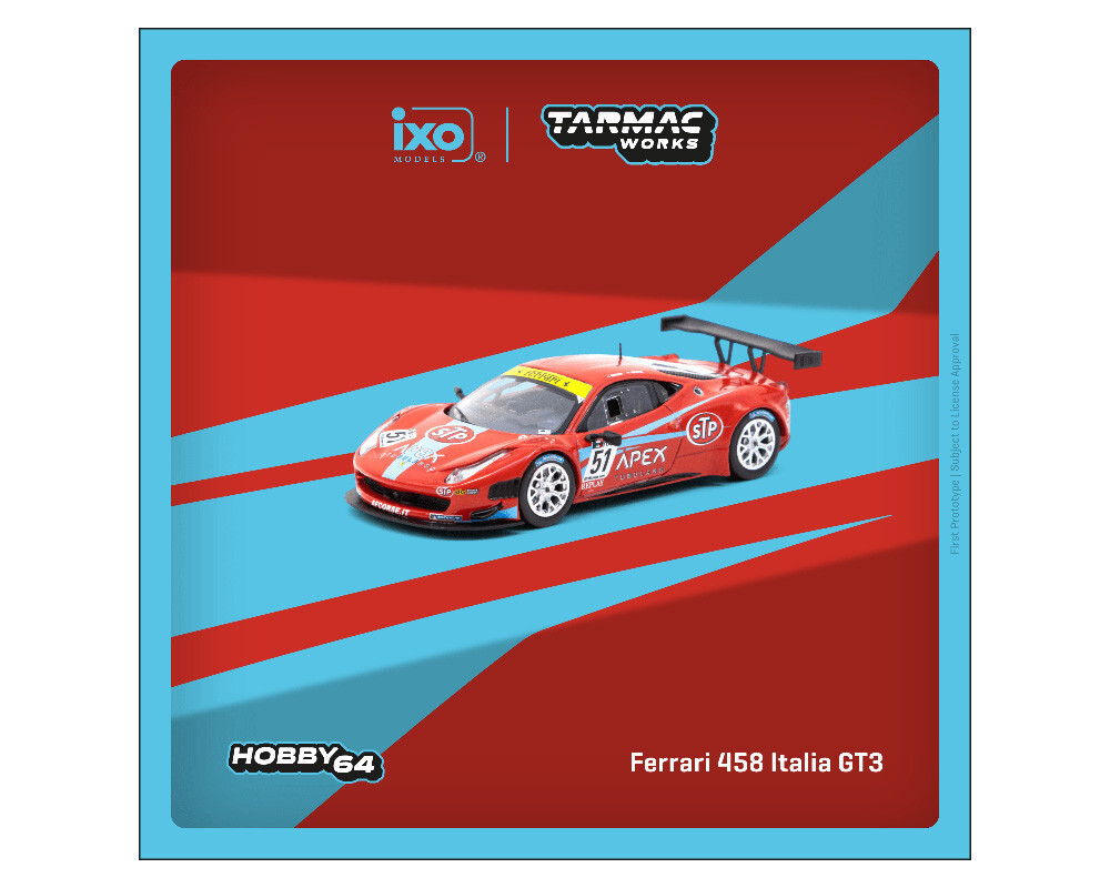 Tarmac Works x iXO Models - 2011 FERRARI 458 ITALIA GT3 - D. BROWN