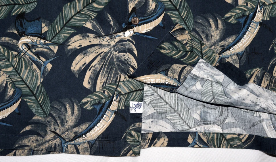 Мужская рубашка для рыбалки на пуговицах с коротким рукавом Guy Harvey By Aftco Bluewater размер XL - Изображение 3 из 4