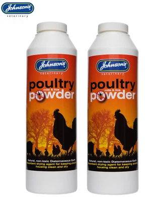 JOHNSON'S VETERINARY JOHNSONS VETERINARY POULTRY MITE & LICE POWDER CHICKENS DUCK 250G PACK OF 2