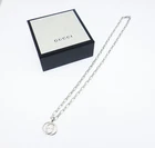 GUCCI Interlocking G Pendant Chain Silver 925 Necklace