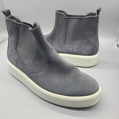 ECCO SOFT 9 Sz 8-8.5/ 39 Chelsea Boot Women Gray Suede Ankle Comfort Bootie