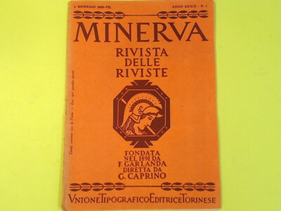 MINERVA ZEITSCHRIFT QUINDICINALE UTET JANUAR 1929 NR. 1