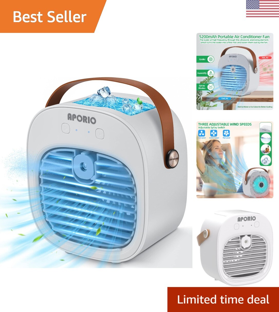 Portable Portable Air Conditioners Rechargeable, 5200mAh Mini Air