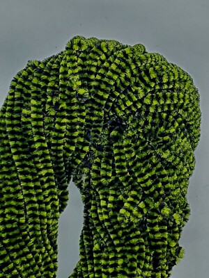BLACK & OLIVE Variegated Rayon Chenille Fly & Jig Tying 5 Yds. You Pick Size