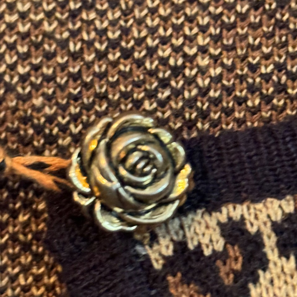 John Paul Richard Womens Leopard Print Cardigan Sweater With Floral Button Closu eBay