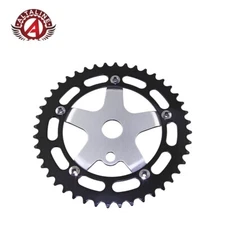 ALTALINE 1 PIECE BICYCLE 44 TEETH ALLOY CHAINRING 1/2 X 1/8 BLACK/CHROME SPIDER.