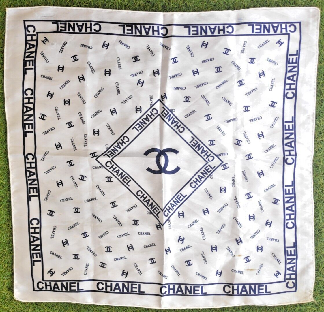 CHANEL　スカーフ Vintage Chanel Square Silk Handkerchief Kerchief Scarf 20