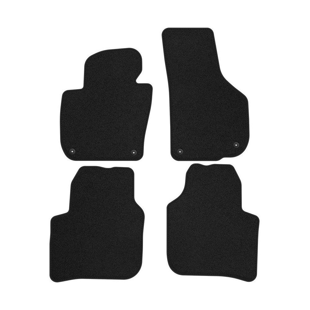 Tapis de sol velours noir mat Skoda Superb II pour voyages en famille
