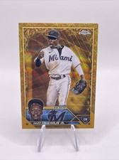 2023 Topps Chrome Gilded Jazz Chisholm Jr Wave Gold Etch /75 Marlins