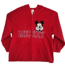 Vintage Disney Mickey Mouse embroidered women's full-zip hoodie, size 2XL, red