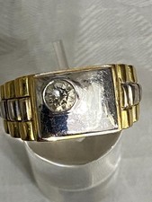 HERREN-RING GOLD 750 STIL ROLEX + BRILLIANT B...