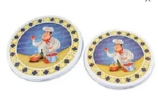 Italian Chef Stove Burner Cover Set 8" 10" Lot Of 4 VTG Cottage Grandma Core New