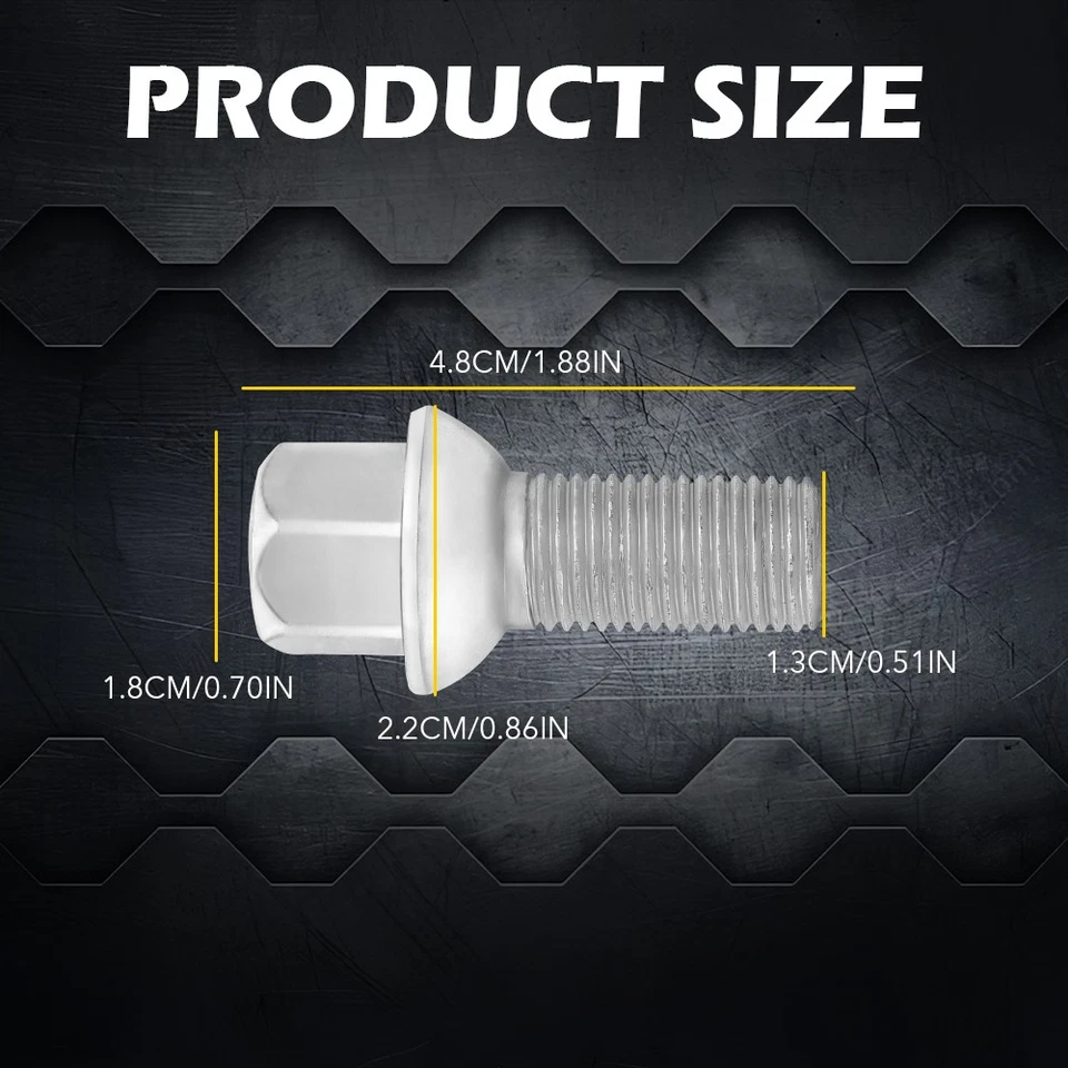 Juego de tuercas de pernos de rueda de 5 piezas para ML350 Mercedes-Benz S500 A180 A200 A250 B200 Foto 4 de 4