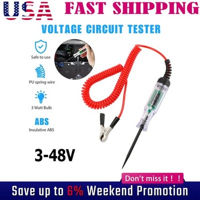 Circuit Tester Probe Light Voltage Pen Detector 3-48V Electric Car Fuse Test A